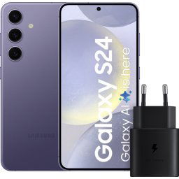Samsung Galaxy S24 128 Go Mauve 5G + Samsung Chargeur Rapide 25 Watts