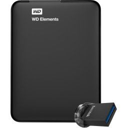 WD Elements Portable 5 To + SanDisk Ultra Fit 64 Go
