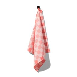 HEMA Theedoek 65x65 Katoen Met Ruiten (koraal)