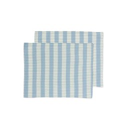 HEMA Placemats Katoen 35x45 Blauw Met Strepen - 2 Stuks (multi)