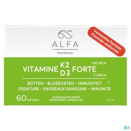 Alfa Vitamine K2 D3 Forte 60 Softgels