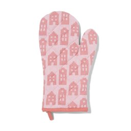 HEMA Ovenwant 32x20 Roze Huisjes (roze)