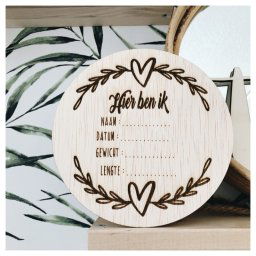Houten mijlpaalkaart 'Hier ben ik'