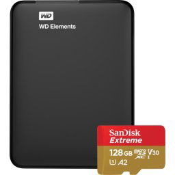 WD Elements Portable 5 To + SanDisk MicroSDXC Extreme 128 Go
