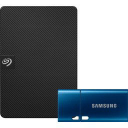 Seagate Expansion Portable 1 To + Samsung USB-C Flash Drive 128 Go