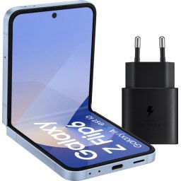 Samsung Galaxy Z Flip 6 256 Go Bleu 5G + Samsung Chargeur 25 W Noir