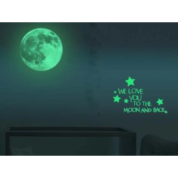 Glow in the Dark Maan Muursticker