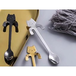 6 Theelepels Hangende Kat