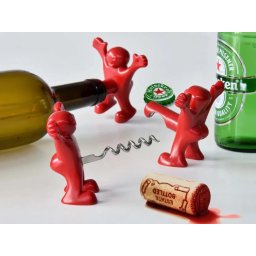 Happy Man Set - Kurkentrekker Flesopener Flessenstop