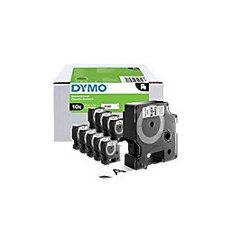 Dymo D1 2093098 / 45803 Authentiek Labeltape Zelfklevend Zwart op wit 19 mm x 7m 10 Rollen