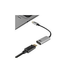 ACT AC7030 1 x USB C male naar 1 x Display Port female adapter 0.15m Grijs