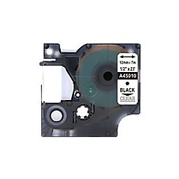 Rillstab Compatibel Dymo D1 S0720500 / 45010 Labeltape Zelfklevend Zwart op Transparant 12 mm x 7m