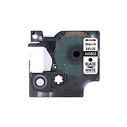 Rillstab Compatibel Dymo D1 S0720830 / 45803 Labeltape Zelfklevend Zwart op Wit 19 mm x 7m