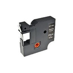 Etiketteertape D1 S0720610 / 45021 Compatibel Dymo Zelfklevend Wit op Zwart 12 mm x 7m