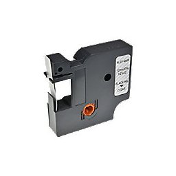 Etiketteertape D1 S0720500 / 45010 Compatibel Dymo Zelfklevend Zwart op Transparant 12 mm x 7m