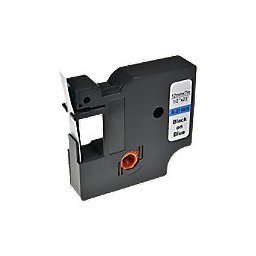 Etiketteertape D1 S0720560 / 45016 Compatibel Dymo Zelfklevend Zwart op Blauw 12 mm x 7m