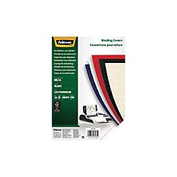 Fellowes Inbindkaft Papier A4 Lederlook Zwart Pak van 25 stuks