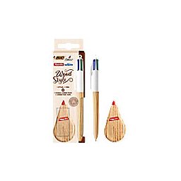 BIC 4-kleuren Balpen-set met Tipp-Ex Pocket muis