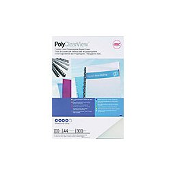 GBC PolyClearView Inbindkaft A4 PP (polypropeen) 300 Micron Transparant mat Wit 100 Stuks