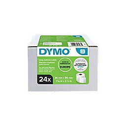 DYMO S0722390 13187 Adresetiketten Authentiek Zelfklevend Zwart op wit 36 (B) x 89 (H) mm 24 Rollen à 260 Etiketten