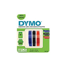 Dymo Labeltape S0847750 Blauw, Zwart, Rood 9 mm x 3 M 3 Stuks