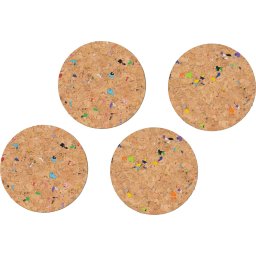 HEMA Onderzetters Ø 9.5 Cm Kurk Recycled Terrazzo - 4 Stuks (terra)