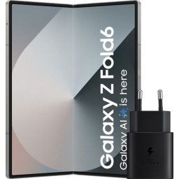 Samsung Galaxy Z Fold 6 256 Go Argent 5G + Samsung Chargeur 25 W Noir