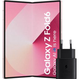 Samsung Galaxy Z Fold 6 256 Go Rose 5G + Samsung Chargeur 25 W Noir