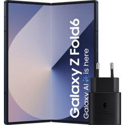Samsung Galaxy Z Fold 6 256 Go Bleu 5G + Samsung Chargeur 25 W Noir