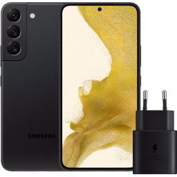 Samsung Galaxy S22 256 Go Noir 5G + Samsung Chargeur 25 Watts Noir