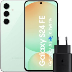 Samsung Galaxy S24 FE 128 Go Vert 5G + Samsung Chargeur 25 Watts Noir