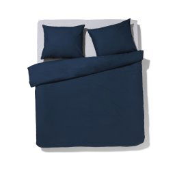 HEMA Dekbedovertrek Zacht Katoen 200x200/220 Donkerblauw (blauw)