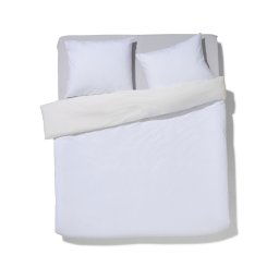 HEMA Dekbedovertrek Zacht Katoen 200x200/220 Structuur Stip (wit)