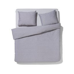 HEMA Dekbedovertrek Chambray 200x200/220 Lichtgrijs (lichtgrijs)