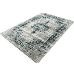 Home Living tapijt Classic - antraciet/blauw - 75x150 cm - Leen Bakker