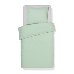 HEMA Dekbedovertrek 140x200/220cm Hotel Katoen Percal Lichtgroen (groen)