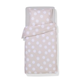 HEMA Dekbedovertrek 140x200/220cm Zacht Katoen Stippen Greige (beige)