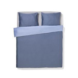 HEMA Dekbedovertrek 200x200/220cm Satijn Blauw (lichtblauw)