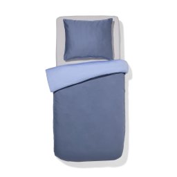 HEMA Dekbedovertrek 140x200/220cm Satijn Blauw (lichtblauw)