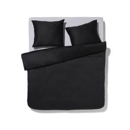HEMA Dekbedovertrek Satijn 200x200/220 Zwart (zwart)