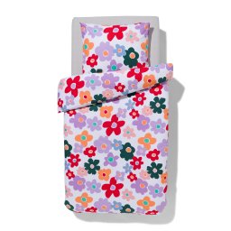 HEMA Kinder Dekbedovertrek Zacht Katoen 140x200 Bloemen (multi)