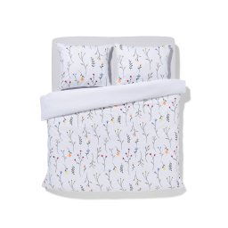 HEMA Dekbedovertrek Zacht Katoen 240x200/220 Bloemen Wit (wit)