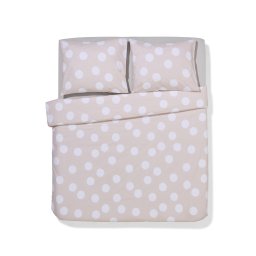 HEMA Dekbedovertrek 240x200/220cm Zacht Katoen Stippen Beige (beige)