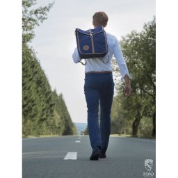 Stoere luiertas rugzak voor papa's - Blauw/Cognac - Canvas