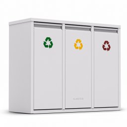 Klarstein Ordnungshüter 3, кошче за отпадъци, 45 литра, 3 контейнера за рециклиране, монтаж на стена (KG11-OrdMülleimweiß)