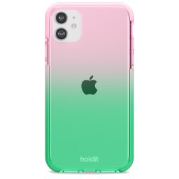 Гръб Holdit Seethru Case за iPhone 11/XR - Grass green/Bright Pink