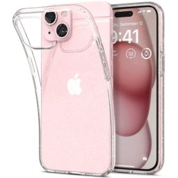 Силиконов калъф кейс Spigen Liquid Crystal Glitter за iPhone 15, прозрачен
