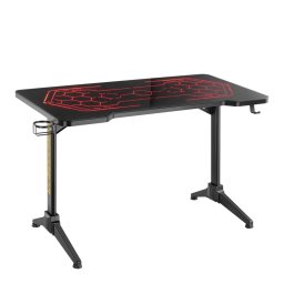 Гейминг бюро RFG Hero X1 (BLD01-126), до 100кг. максимално натоварване, ПДЧ плот, поставка за слушалки и чаша, черно