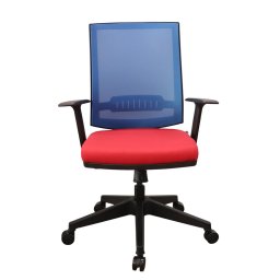 Работен стол RFG Elli 31 W, до 120кг, дамаска/меш, MultiTilt механизъм, коригиране на височината, лумбална опора, заключване в позиция, ергономичен, син