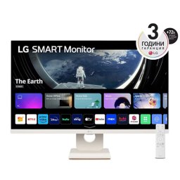 LG 27SR50F-W, 27" IPS Smart webOS23, Anti-Glare, 5ms, 1000:1, 250cd/m, FHD 1920x1080, HDR 10, HDMI, USB, Wi-Fi B/in, Reader Mode, Speakers 5W x 2, Tilt, Black